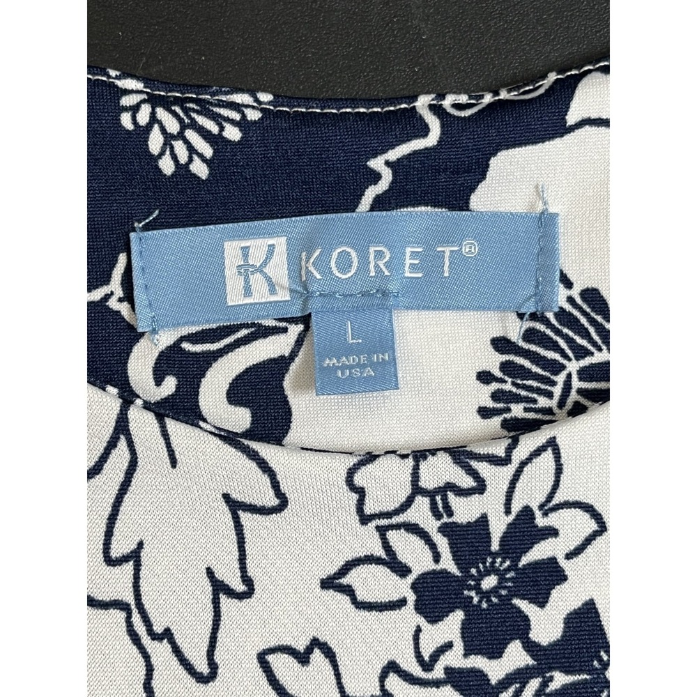 Koret Blue White Floral Sleeveless Dress Size Large - Picture 8 of 15